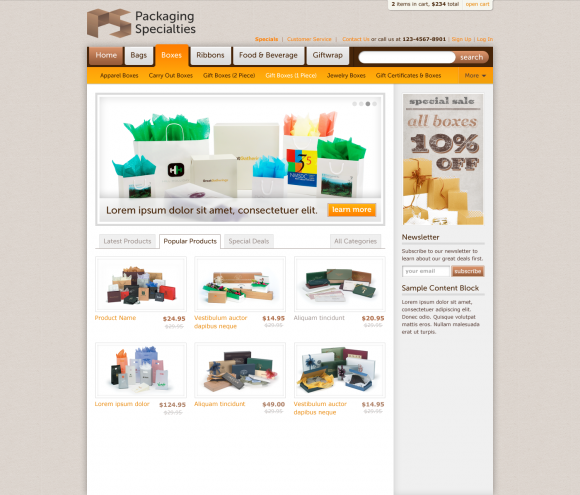 Packaging Specialties home page