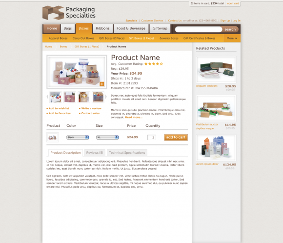 Product page